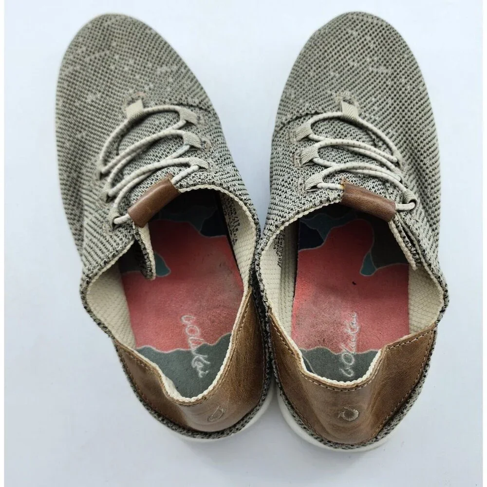 OluKai‎ Women's Hale'iwa LiHa'a Slip on Sneakers Shoes Mesh Gray/Beige Size 9